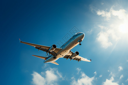 高空飞机高空飞行的民航飞机背景