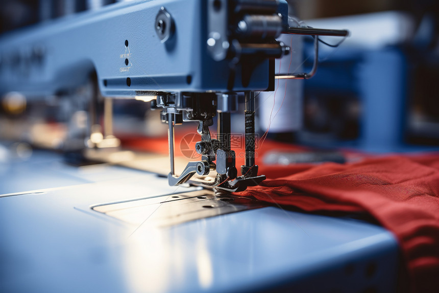 纺织工厂的缝纫机图片