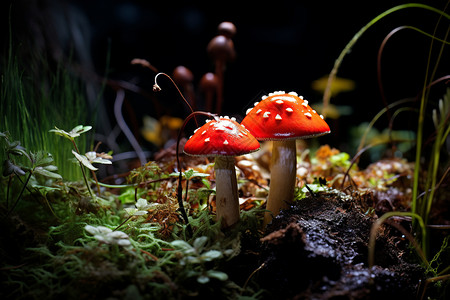 森林中的奇幻蘑菇图片