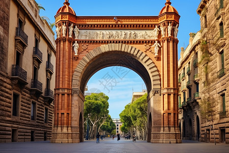 巴塞罗那著名的大拱门图片