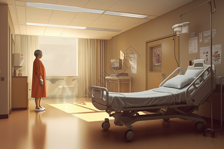 患者康复现代病房中康复的患者设计图片