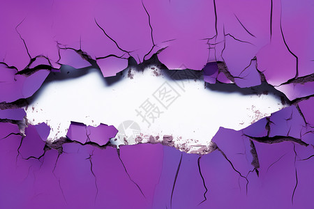 开裂的紫色墙壁图片