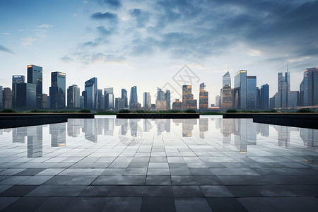 城市金融区建筑的景观背景图片