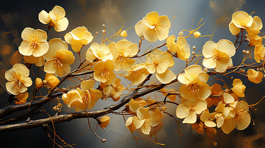 漂亮的黄色小花背景图片