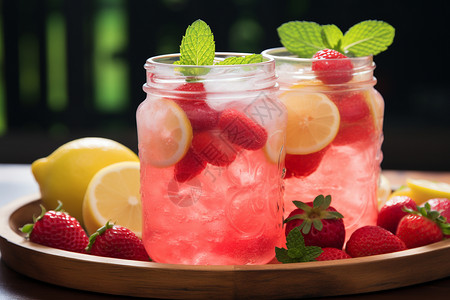 冰凉可口的水果饮品图片
