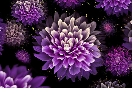 美丽的紫色大丽花图片