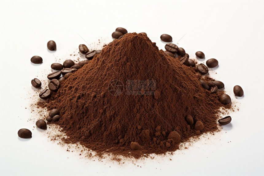 咖啡飘香的咖啡粉末图片