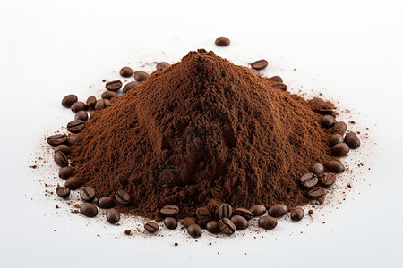 手工研磨的咖啡粉末背景图片