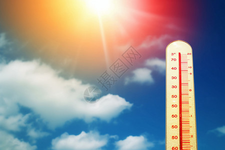 高温预警的温度计图片