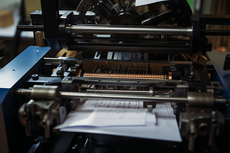 工业印刷厂的生产机械背景图片