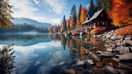 美丽的湖面风景图片