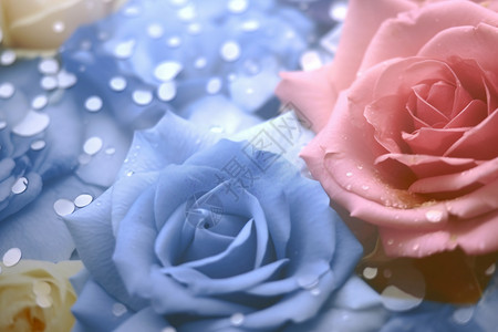 新鲜的玫瑰花束背景图片