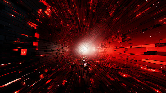 红色的时空隧道背景图片