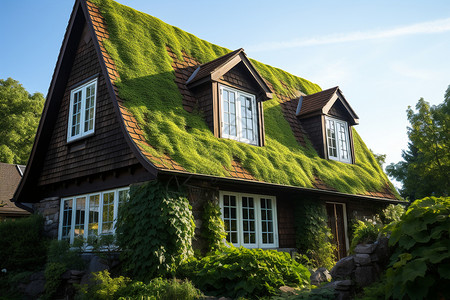 美丽的绿色房屋图片