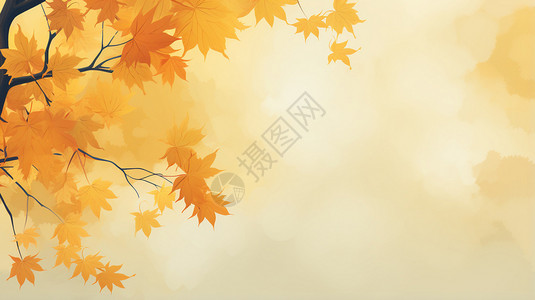 绘画的秋季插画背景图片