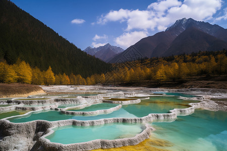 水池中的河流图片