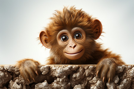 3D萌宠猴子背景图片