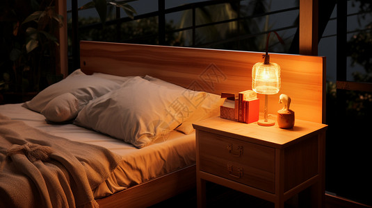 床头柜上的夜灯图片