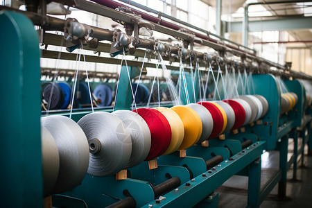 工厂制造的聚酯纤维纱线高清图片