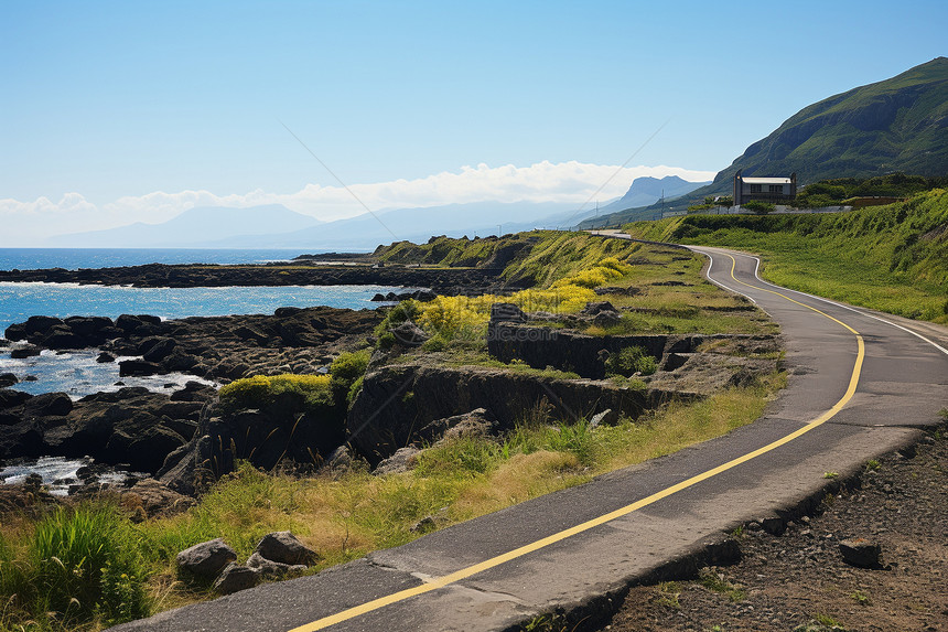 海岸边的公路图片