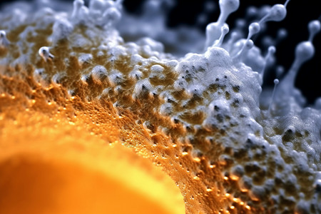 放大的啤酒泡沫背景图片