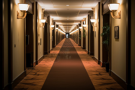 酒店长长的走廊背景图片