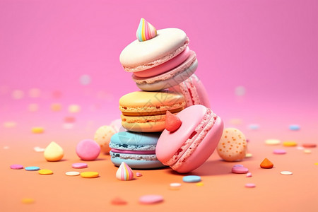 多彩法式甜点图片