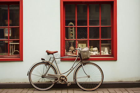 自行车停靠户外停靠的自行车背景