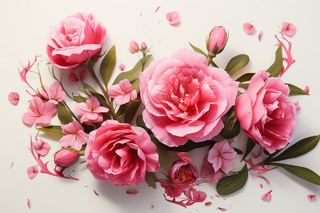 美丽的粉色花束背景图片