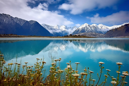 美丽的雪山和湖泊图片