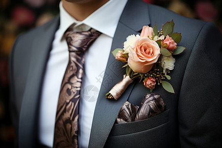 浪漫婚礼的男士西服图片