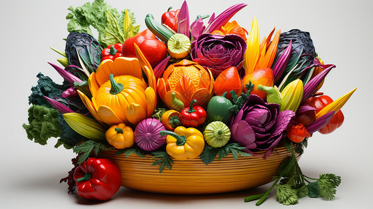 各种各样的蔬菜模型背景图片