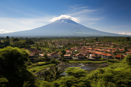 远山如黛翠竹拂云背景