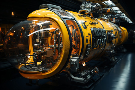 大型船只未来式的黄色潜艇设计图片