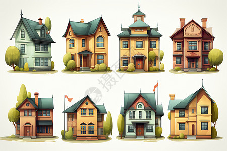 房屋建筑设计房屋建筑图纸插画