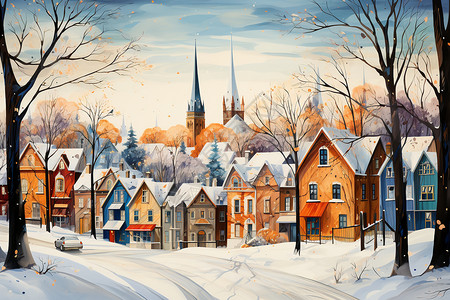 冬天的小镇图片