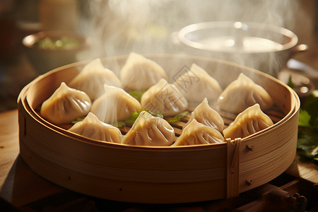 美味的食物蒸饺图片
