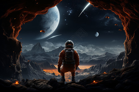 未来中的火星漫步者背景图片