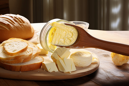 新鲜的黄油面包图片