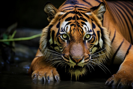 捕食的老虎图片