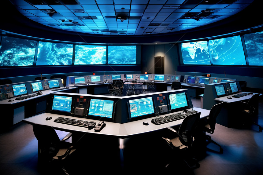 卫星导航的控制室图片