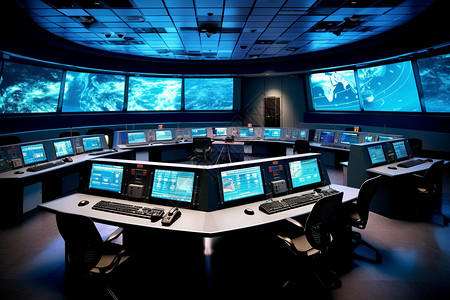 卫星导航的控制室背景图片
