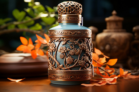 经典花纹图案传承经典的统酒罐背景