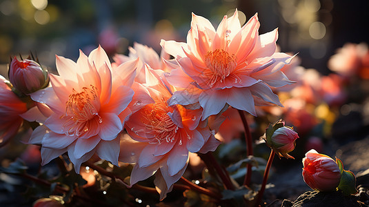 绽放的昙花妖娆粉色昙花高清图片