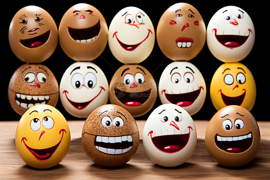 多样性的笑脸鸡蛋图片