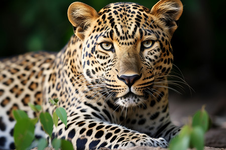 凶猛的豹子野兽动物高清图片