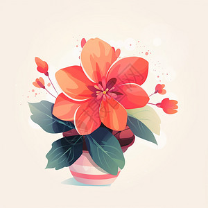 鲜艳的海棠花插图背景图片