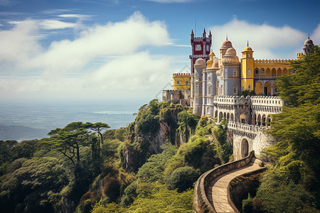 欧洲城市的仙游城堡建筑高清图片