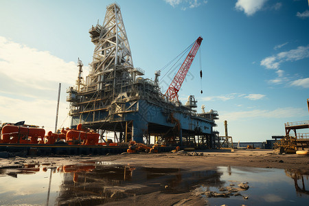 工业石油钻机平台图片