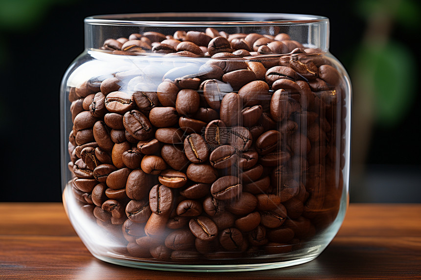 玻璃管装满的咖啡豆图片